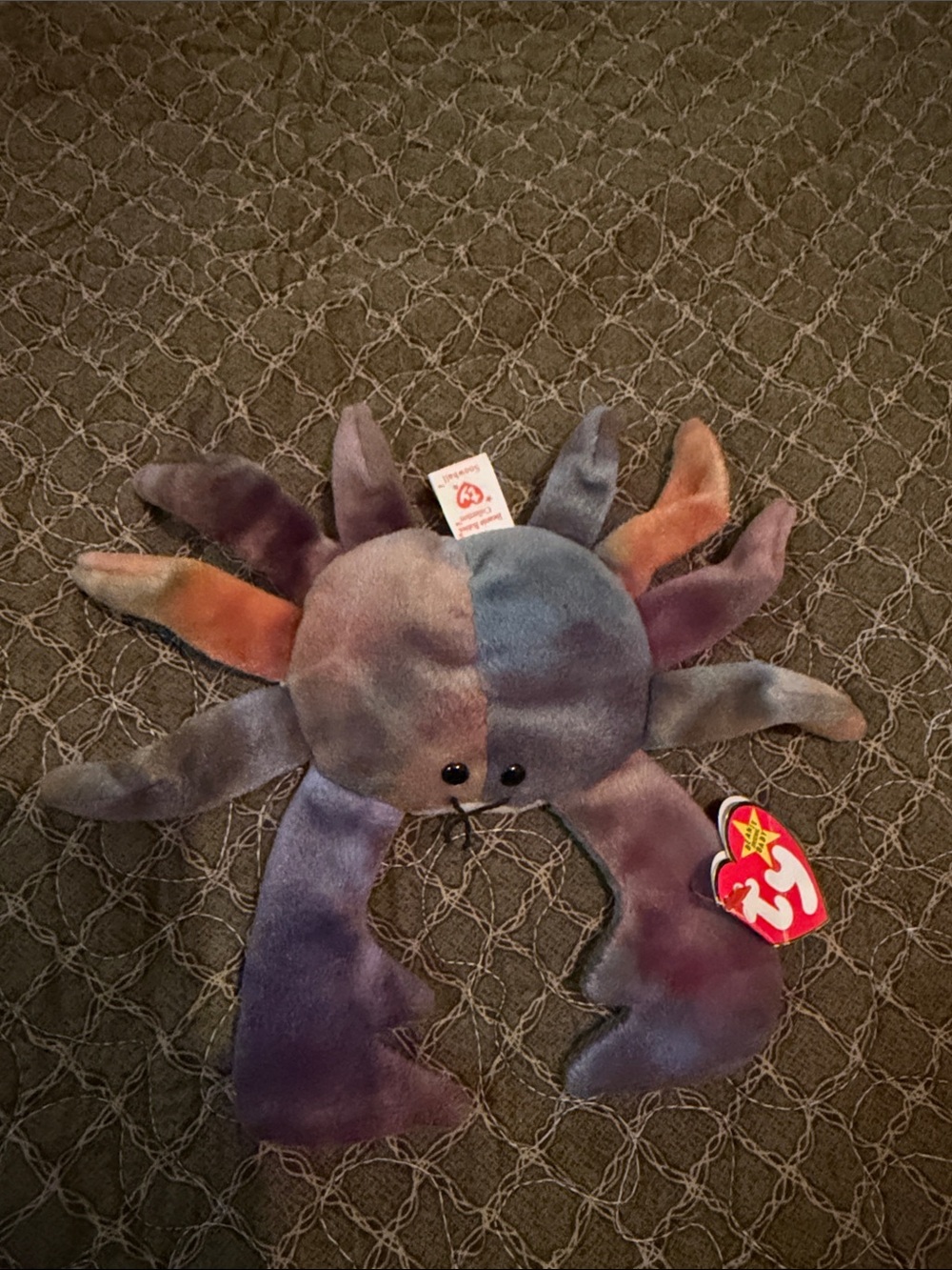 Ty Multicolor Plush Crab - Purple Blue Orange Accents